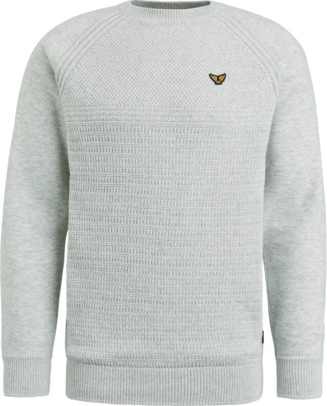PME Legend Ronde Hals Gebreide Sweat Combinatie Wit Heren
