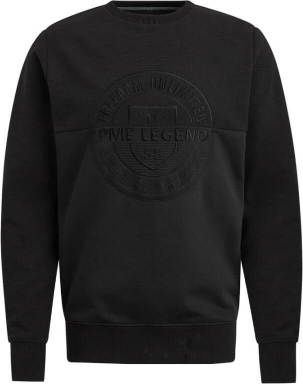 PME Legend Slub-Look Jacquard Sweatshirt Black Heren