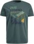 PME Legend regular fit T-shirt met printopdruk lichtblauw - Thumbnail 2