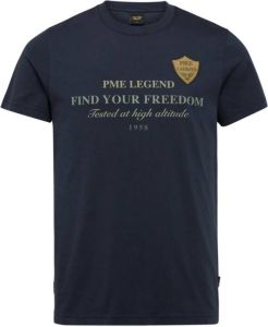 PME Legend T-Shirt- PME S S R-Neck Play Single Jersey Blauw Heren