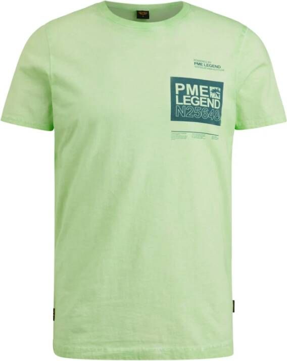 PME Legend T-Shirt- PME S S R-Neck Single Jersey Cold DYE Groen Heren