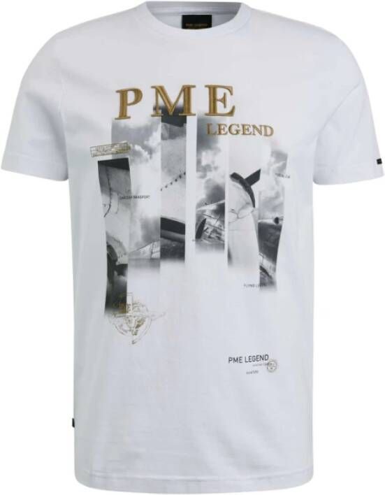 PME Legend T-Shirt- PME S S R-Neck Single Jersey Digital Prin Wit Heren