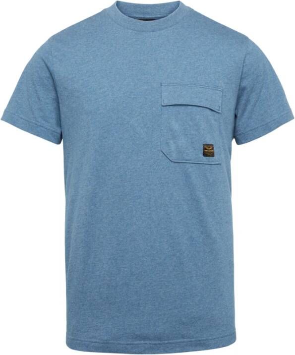 PME Legend T-Shirt- Short Sleeve R-Neck Open END Jersey Blauw Heren