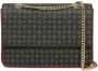 Pollini Heritage Schoudertas Zwart Rood Black Dames - Thumbnail 1