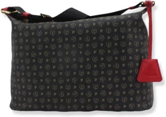 Pollini Klassieke Heritage Logo Hobo Tas Black Dames