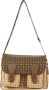 Pollini Bicolore Monogram Schoudertas met Zakken Bruin Dames - Thumbnail 1