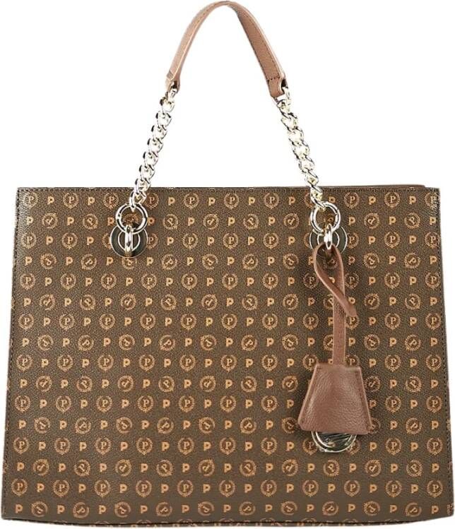 Pollini Bicolore Monogram Tote Bag Bruin Dames