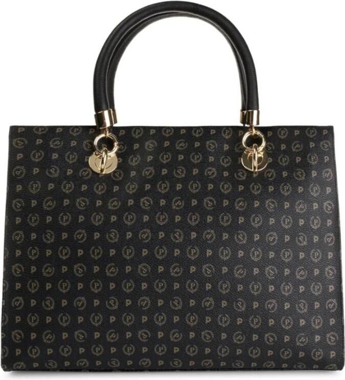 Pollini Dames Heritage Print Handtas Zwart Dames
