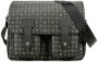 Pollini Grote Zwarte Messenger Schoudertas met Heritage Print en Zwarte Inzetstukken Zwart Dames - Thumbnail 1