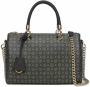 Pollini Logo Print PVC Schoudertas met leren afwerking en gouden ketting Black Dames - Thumbnail 3