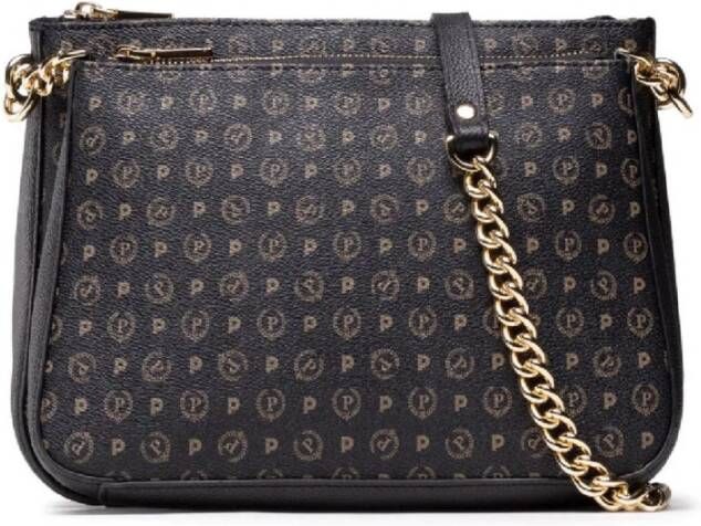 Pollini Heritage Print Dubbele Pouch Schoudertas Black Dames