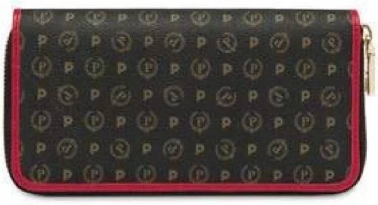 Pollini Heritage Zwart Rood Damesportemonnee Zwart Dames