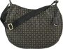 Pollini Zwarte Halvemaan Schoudertas met Heritage Print en Zwarte Inzetstukken Black Dames - Thumbnail 3