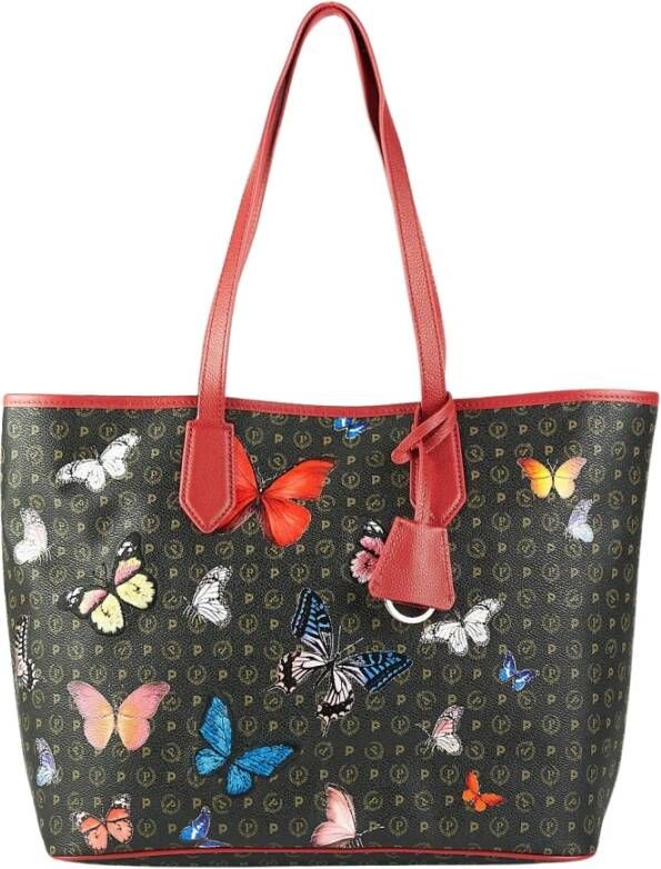 Pollini Monogram Shopping Bag met vlinderprint Zwart Dames