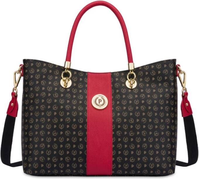 Pollini Ruime Heritage Dubbelhandtas Zwart Dames