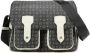 Pollini Grote Zwarte Messenger Schoudertas met Heritage Print en Ivory Inzetstukken Zwart Dames - Thumbnail 1