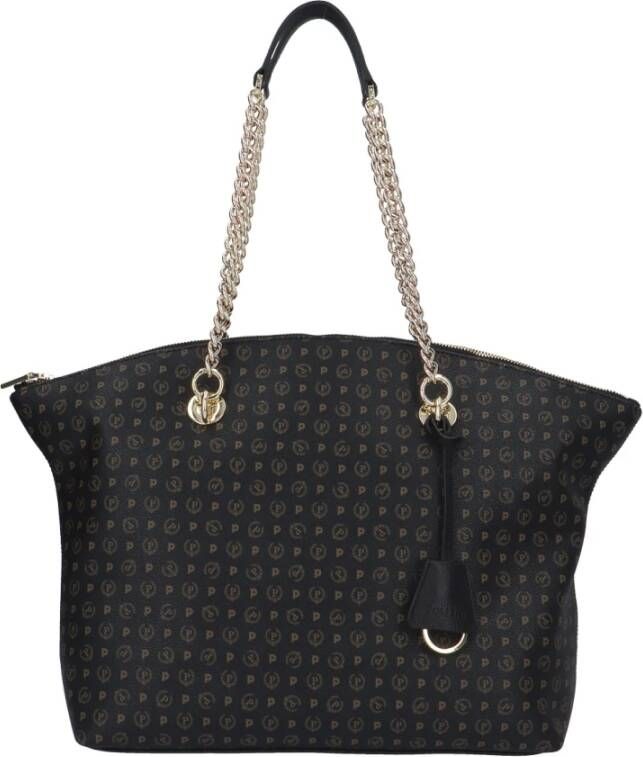 Pollini Elegante Heritage Schoudertas met Verwisselbare Handvatten Zwart Dames