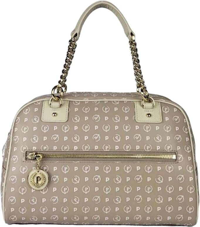 Pollini Soft Touch Monogram Tas met Verwisselbare Handvatten Beige Dames