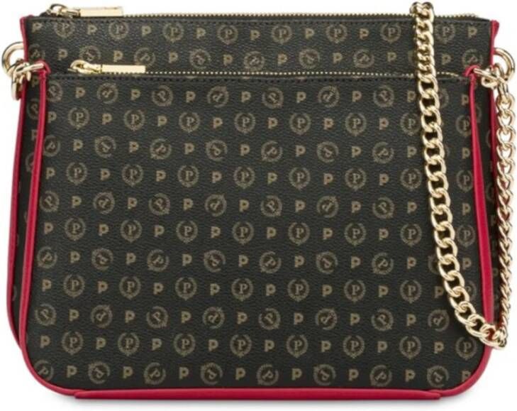 Pollini Stijlvolle Heritage Schoudertas met Dubbele Pochette Zwart Dames
