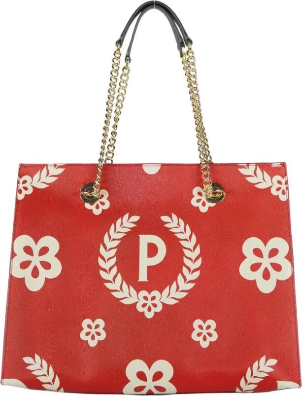 Pollini Stijlvolle Monogram Tote Tas Rood Dames