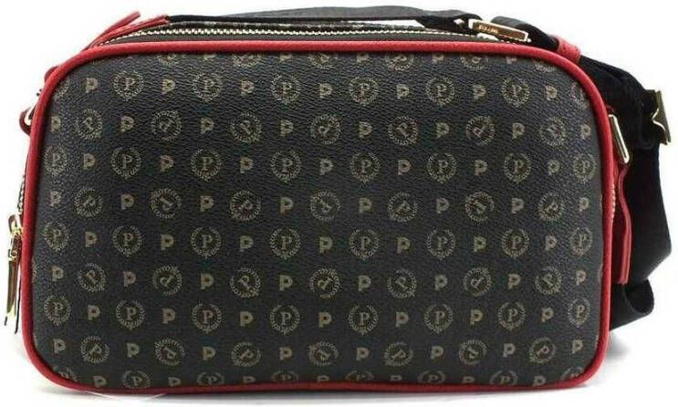 Pollini Heritage Schoudertas in Zwart Rood Print Black Dames