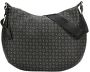 Pollini Zwarte Halvemaan Schoudertas met Heritage Print en Zwarte Inzetstukken Black Dames - Thumbnail 1