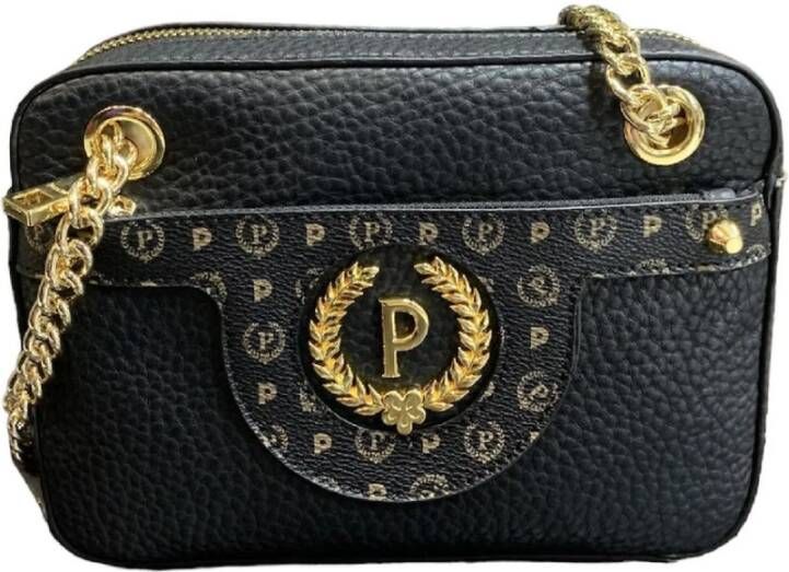 Pollini Zwarte Schoudertas voor Dames met Logo Zwart Dames