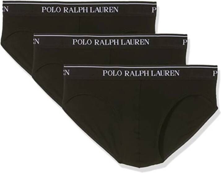 Ralph Lauren Zwarte Heren Slip 3-Pack met Stretch Model Black Heren