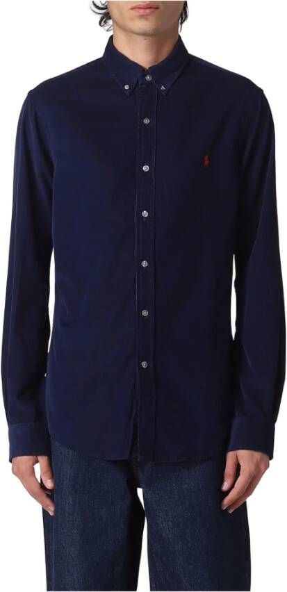 Ralph Lauren Casual Donkerblauw Linnen Overhemd Blue Heren - Foto 7