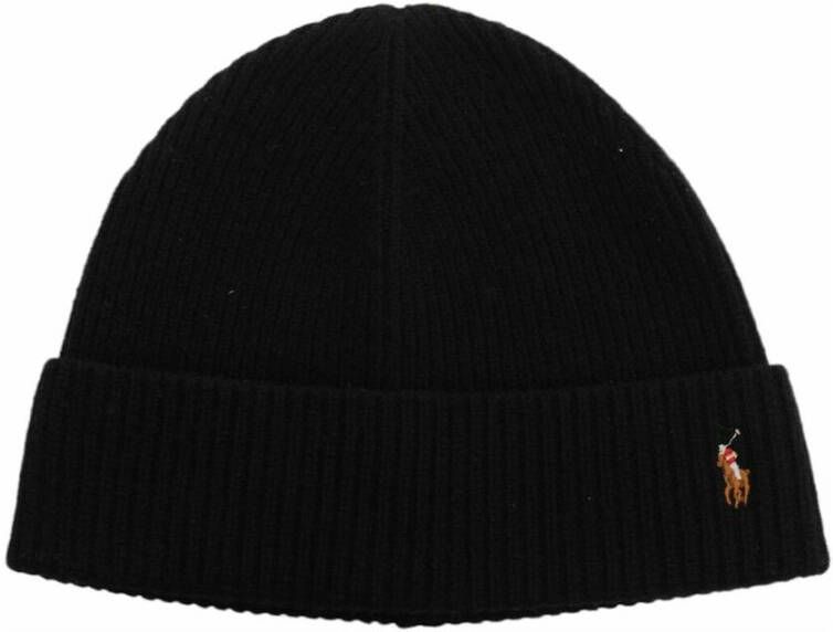 Ralph Lauren Zwarte Unisex Polo Hoed met Geborduurd Multikleurig Logo Black Heren