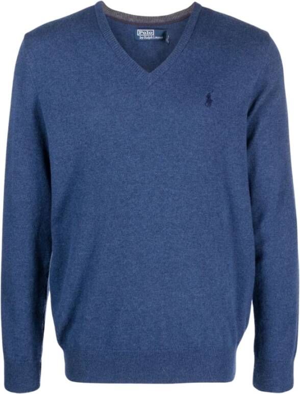 Polo Ralph Lauren Blauwe Sweaters LS VN Pp-Lange Mouwen-Pullover Blauw Heren