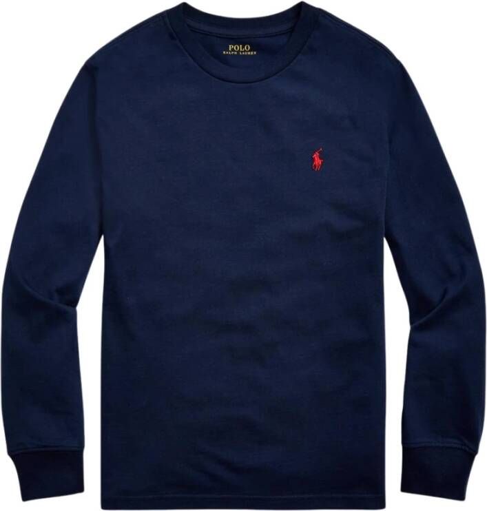 Polo Ralph Lauren longsleeve blauw Jongens Katoen Ronde hals Effen 140 152 - Foto 2