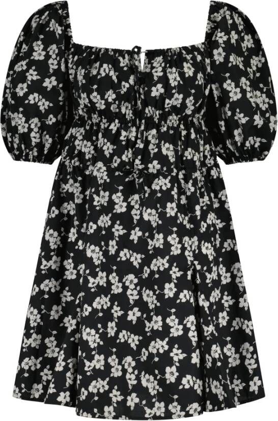 Ralph Lauren Katoenen minijurk met bloemenmotief Black Dames