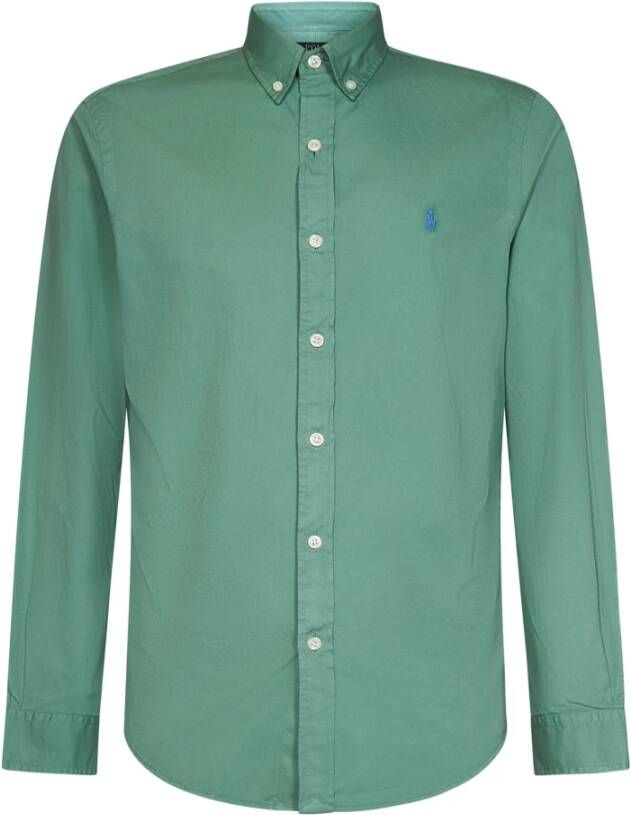 Polo Ralph Lauren Linnen Shirt met Logo Borduurwerk Green Heren - Foto 2