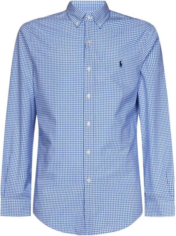 Polo Ralph Lauren Blauw Slim-Fit Geruite Overhemd Blue Heren