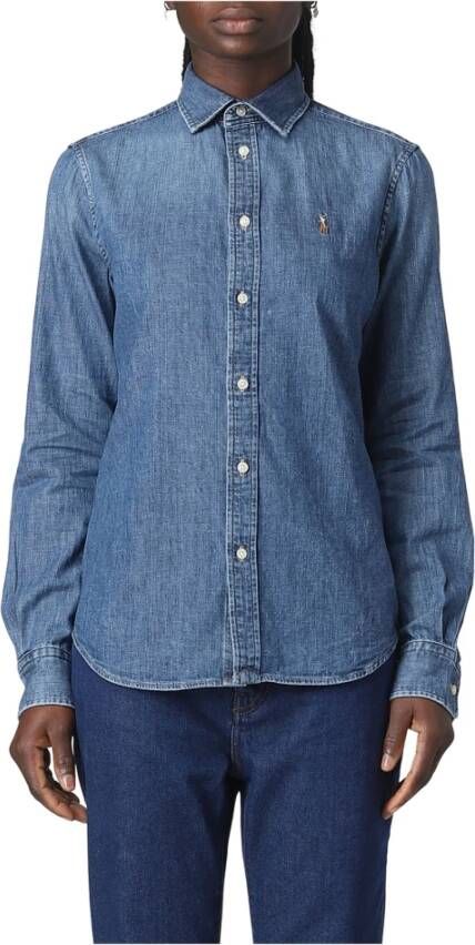 Polo Ralph Lauren Overhemd Lange Mouw CHEMISE CINTREE SLIM FIT EN JEAN DENIM BOUTONNE LOGO PONY PLAYER - Foto 12