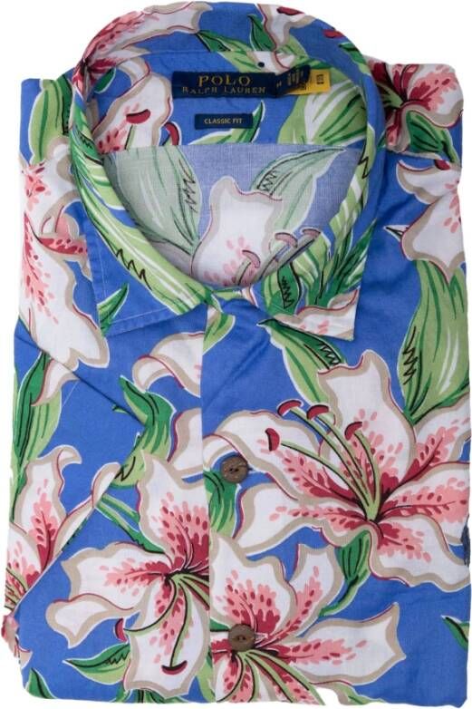 Polo Ralph Lauren Gedrukt Bloemen Formeel Overhemd Blue Heren