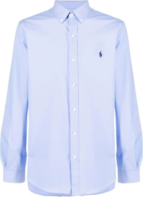 Ralph Lauren Blauw Polo Shirt met Pony Logo Blue Heren