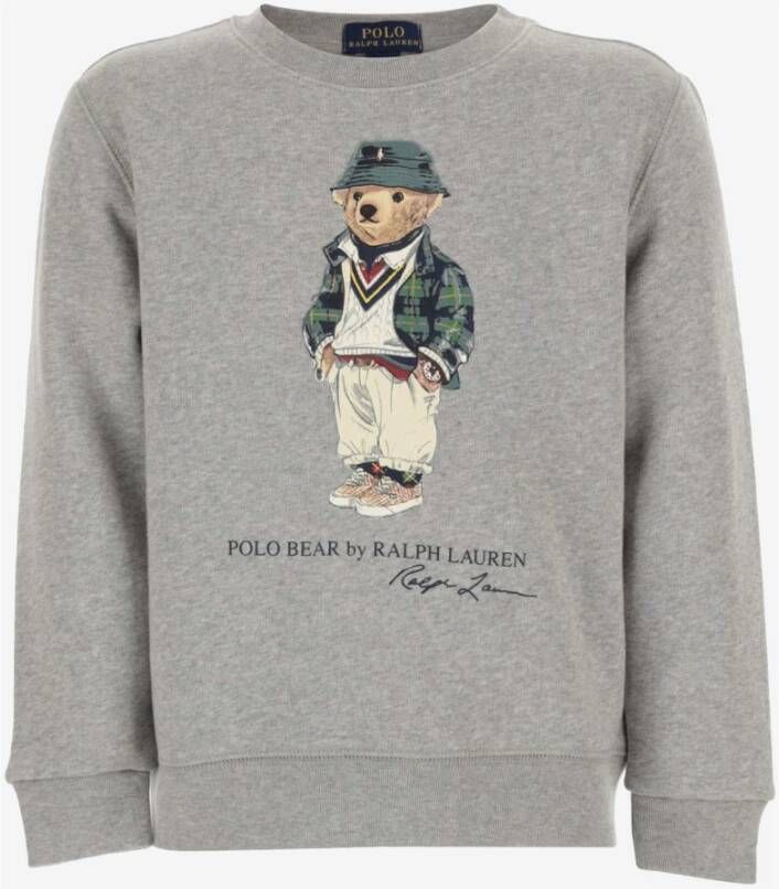 Polo Ralph Lauren sweater met printopdruk grijs melange Printopdruk 164 176