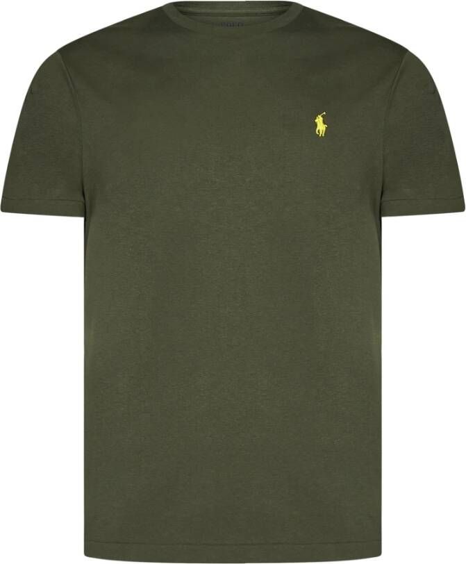 Polo Ralph Lauren Groene Katoenen T-shirt met Geborduurd Logo Groen Heren