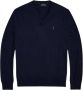 POLO Ralph Lauren fijngebreide wollen slim fit pullover met logo en borduursels hunter navy - Thumbnail 2