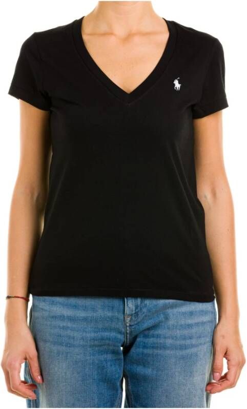 Polo Ralph Lauren Iconisch T-shirt met geborduurd logo Black Dames