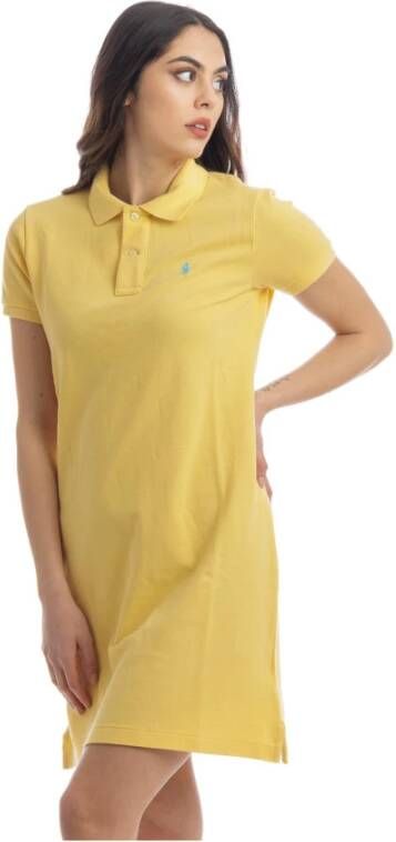 Ralph Lauren Katoenen Polo Jurk Yellow Dames