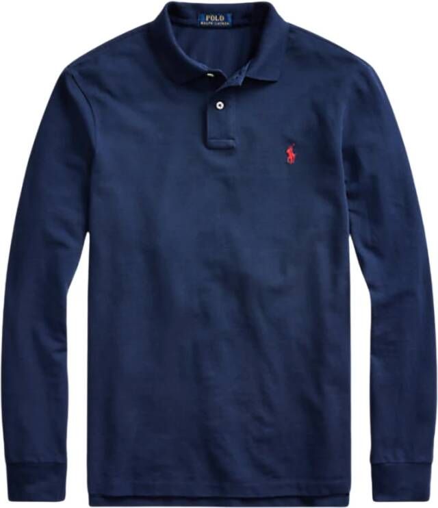 Polo Ralph Lauren Lange Mouw Polo Shirt voor Heren Blauw Heren
