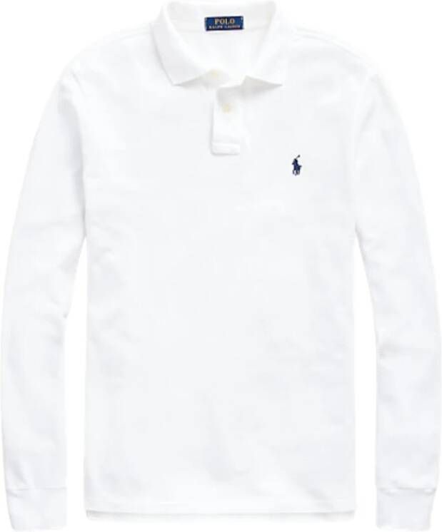 Polo Ralph Lauren Lange Mouw Polo Shirt voor Heren Wit Heren