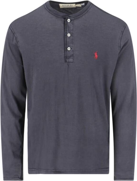Polo Ralph Lauren Shirt met lange mouwen en labelstitching model 'HENLEY'