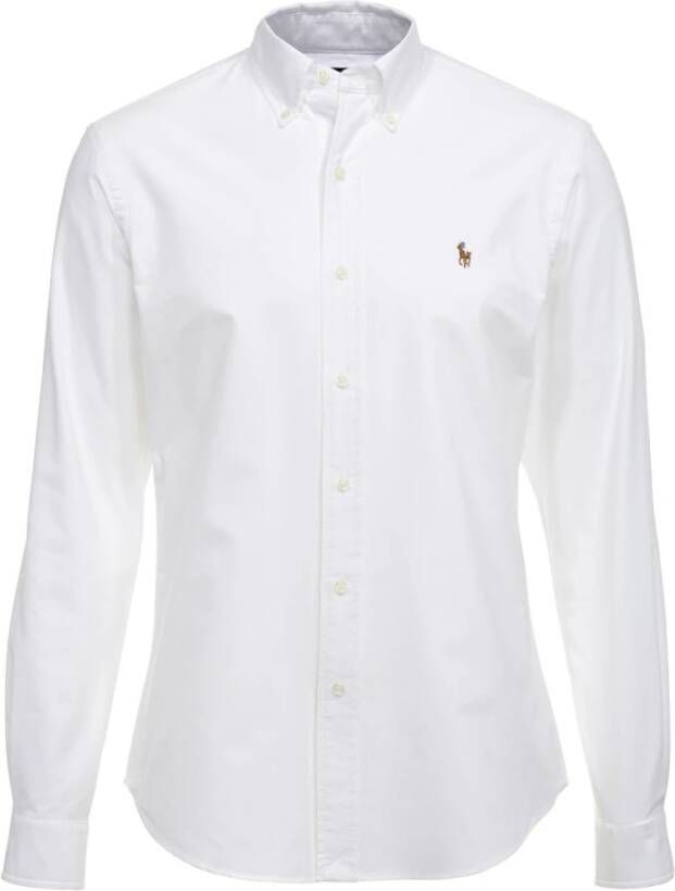 Polo Ralph Lauren Witte Oxford Overhemd Slim Fit Geborduurd Logo White Heren - Foto 9