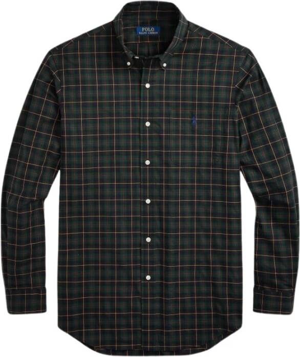 Ralph Lauren Casual Geruite Katoenen Overhemd Blue Heren