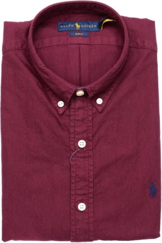 Polo Ralph Lauren Klassieke Wijn Katoenen Oxford Overhemd Red Heren