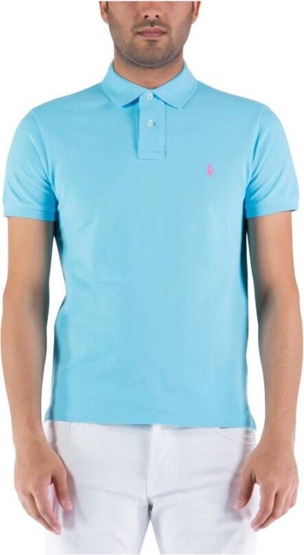 Ralph Lauren Turquoise Polo Shirt Amerikaanse Stijl Icoon Blue Heren